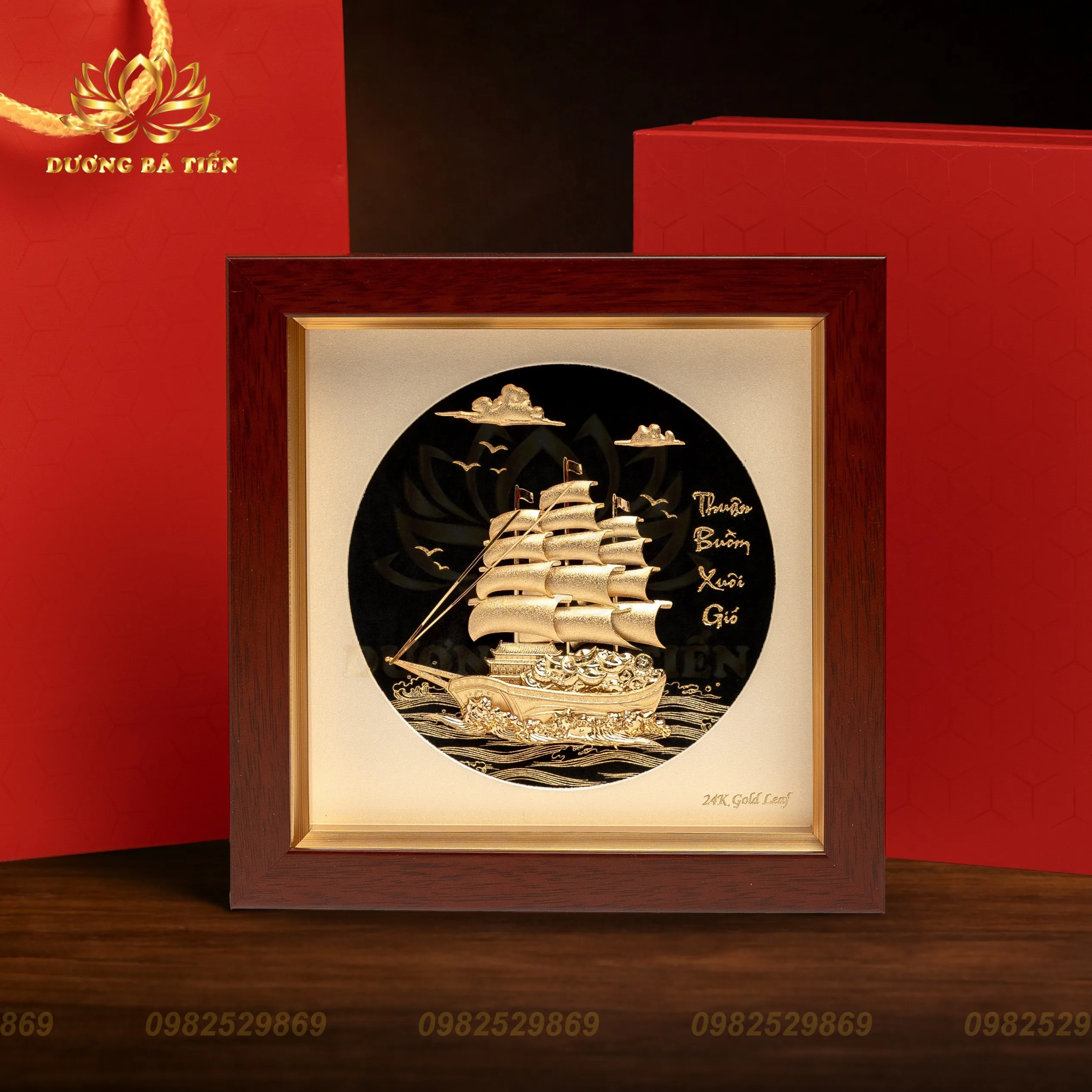 Tranh thuyền buồm dát vàng 24K - Ảnh 2